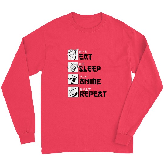 Eat Sleep Anime Repeat Anime Lovers Gifts for Men Long Sleeves