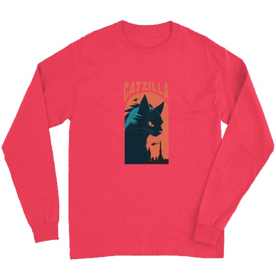 Catzilla king of Cat monster Long Sleeves