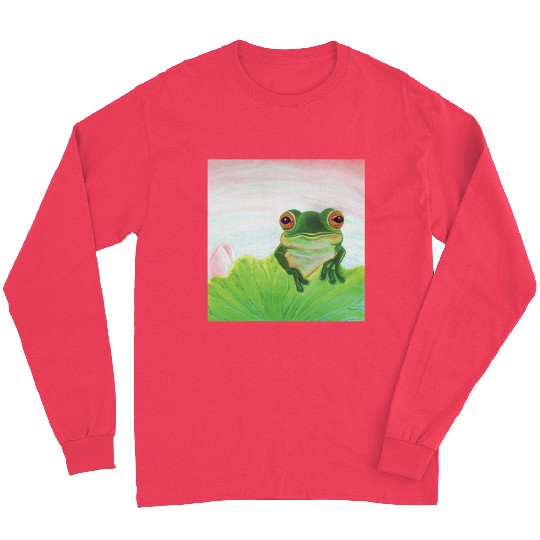 Green Frog Relaxing in the Pond Long Sleeves