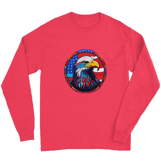 Patriotic Eagle Emblem for Apparel Long Sleeves