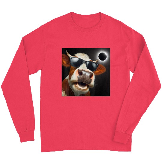 Funny Solar Eclipse Wearing Glasses Long Sleeves