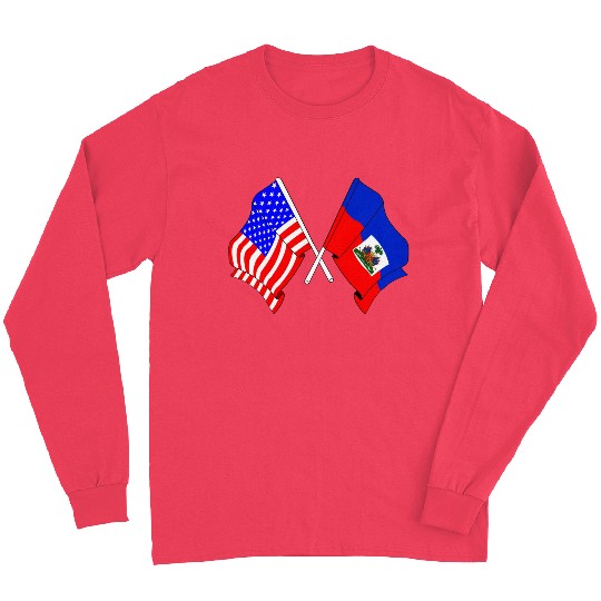 USA flag USA, Haiti flag Long Sleeves