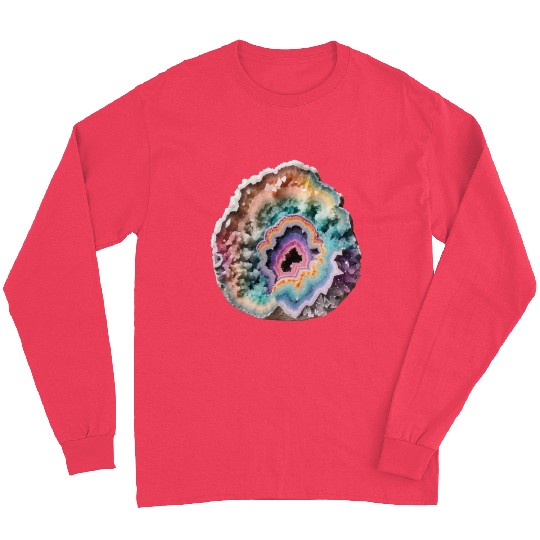 Fantasy Pastel Rainbow Geo Stone Crystal Long Sleeves