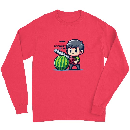 Cutting Watermelon - Melon Chainsaw Long Sleeves