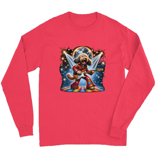 Disco Guitar Whoodle dog Long Sleeves