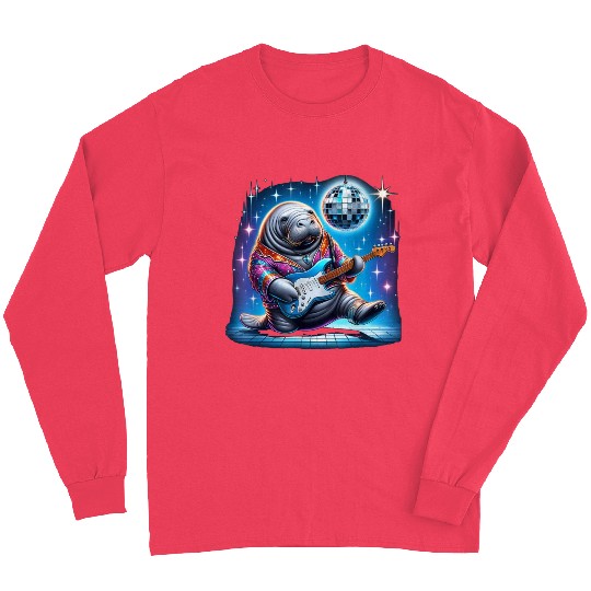 Disco Ball Guitar Manatee Long Sleeves