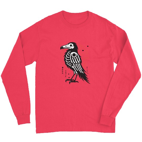 The Bone Raven japanese mystical bird Long Sleeves