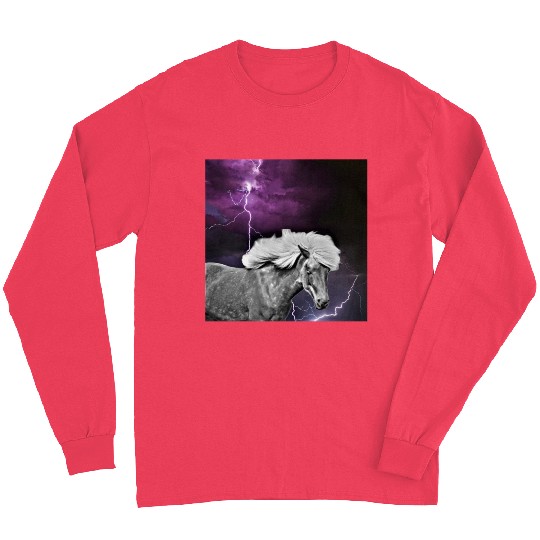 Horse, lightning, night Long Sleeves