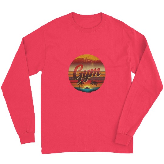 Vintage GYM Sunset Workout Streetwear Style Long Sleeves