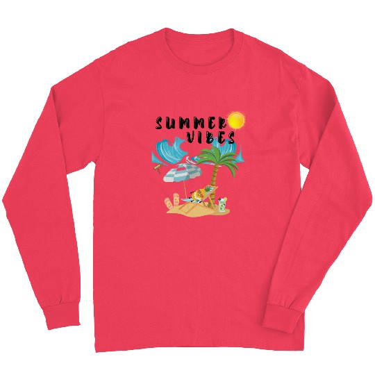 Summer Vibes Beach Scene Long Sleeves