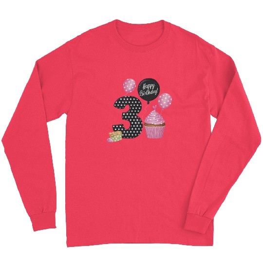 Girl 3rd Birthday Pink Long Sleeves