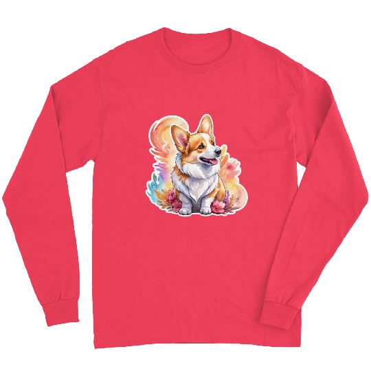 Pembroke Welsh Corgi Watercolor Long Sleeves