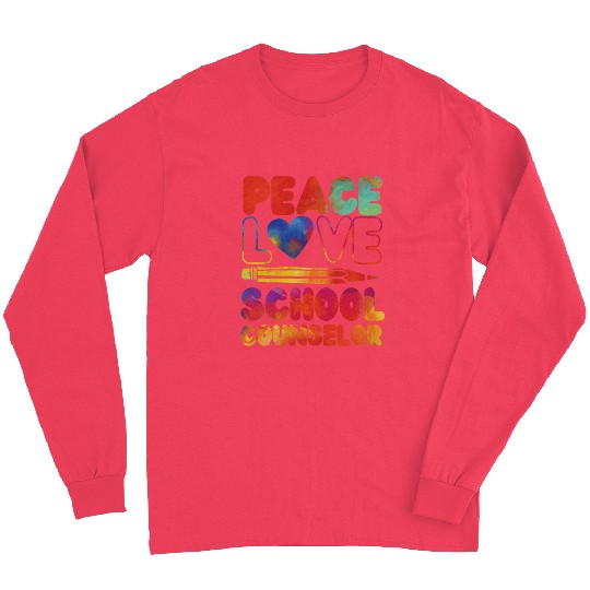 School Counselor Girl Watercolor Long Sleeves