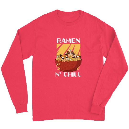 Cute Kawaii Cat Ramen Bowl Japanese Noodle Soup Long Sleeves