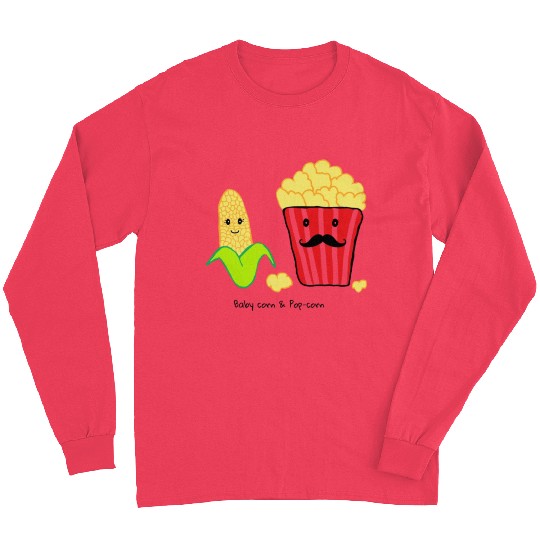 Baby corn and Popcorn Father and Baby design Long Sleeves