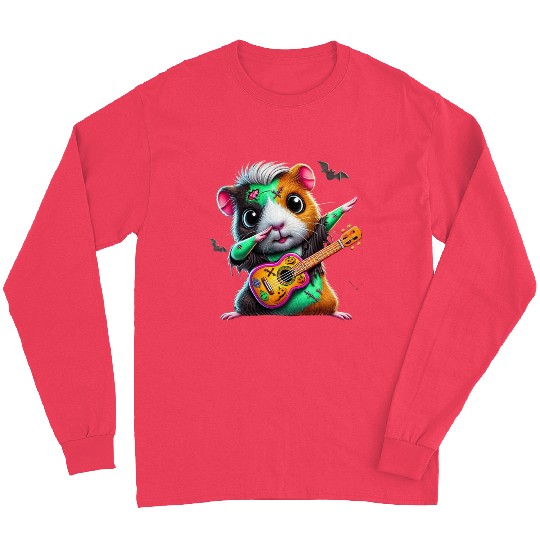 Dabbing Guinea Pig Zombie Squad Guitar Hallow Long Sleeves