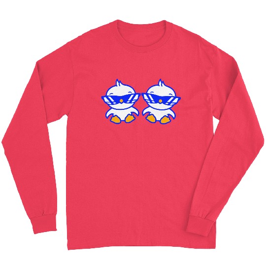 2 Duck Chick Birds Party Animals Crew Team Friends Long Sleeves