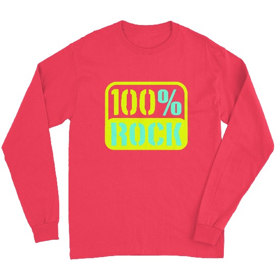 100 % Percent Rock Heavy Metal Music Text Logo Long Sleeves