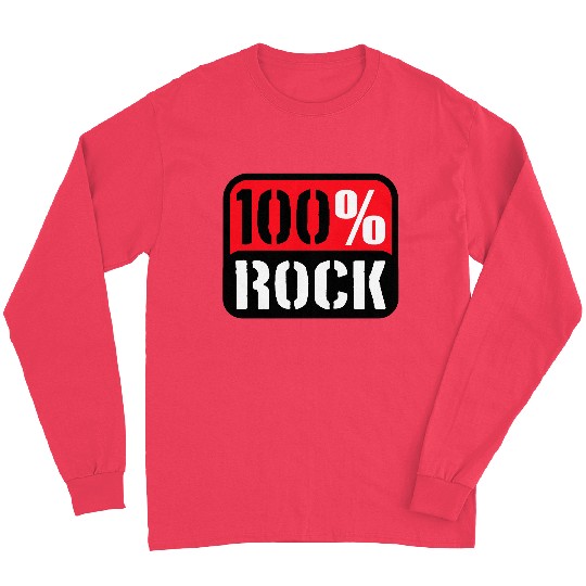 100 % Percent Rock Heavy Metal Music Text Logo Long Sleeves