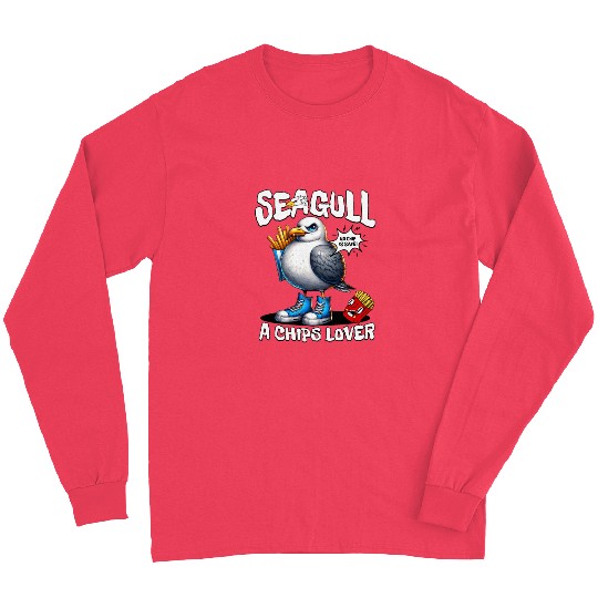 Seagull The Potato Chips Lover Funny Sea Bird Long Sleeves