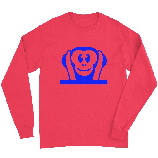 Three wise monkeys funny hear no evil deaf ape fun Long Sleeves