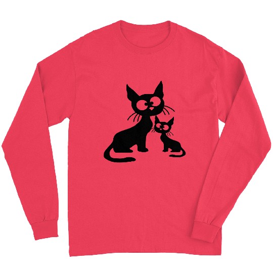 Crazy cat mom dad kitten child kitten family team Long Sleeves