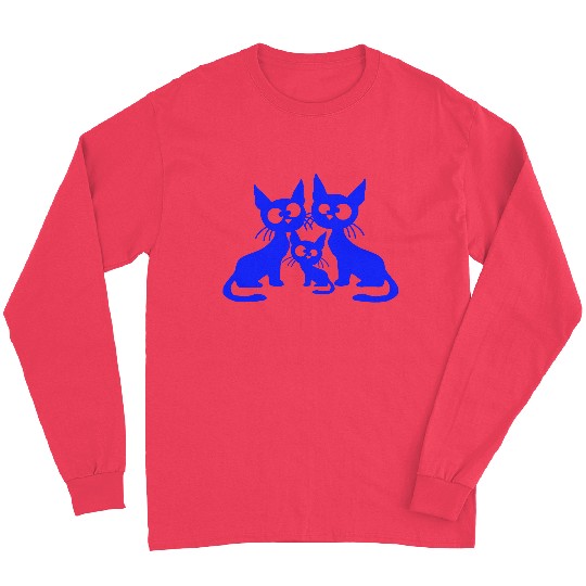 Crazy cat mom dad kitten child kitten family team Long Sleeves