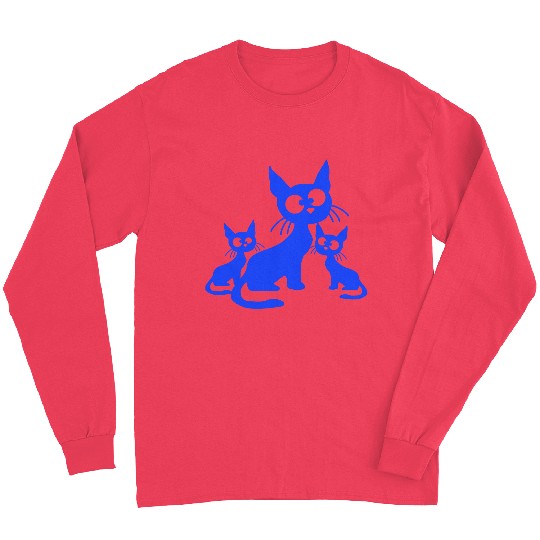 Crazy Cats Family Mom Dad 2 Small Cute Kids Babies Long Sleeves