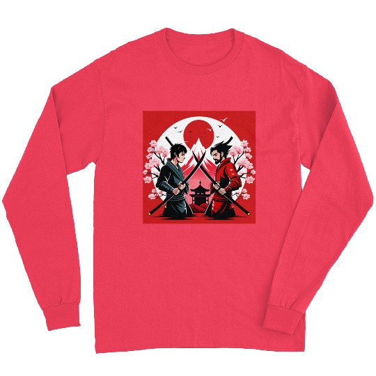 Samurai Duel in Edo Period Japan Long Sleeves