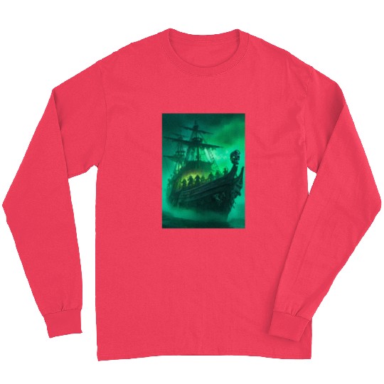 Ghost Ship Long Sleeves - Haunting Pirate Ship in Fog