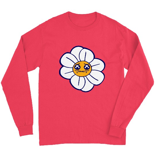 Sweet Flower Sad Face Weeping Spring Summer Crying Long Sleeves