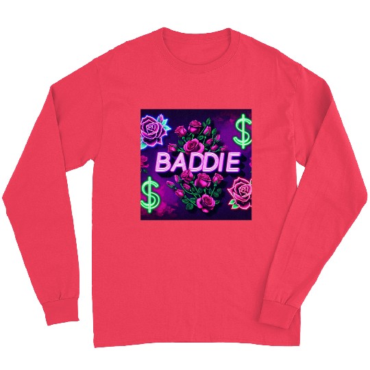 BADDIE in Neon Pink Long Sleeves