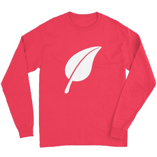 White Beautiful Leaf Eco Spring Summer Cool Nature Long Sleeves