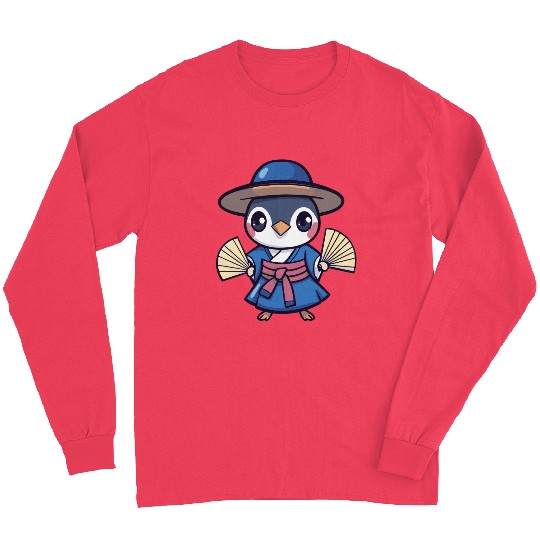 Penguin in Traditional Japanese Attire Long Sleeves
