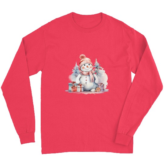 Snowman Christmas, Merry Christmas Long Sleeves