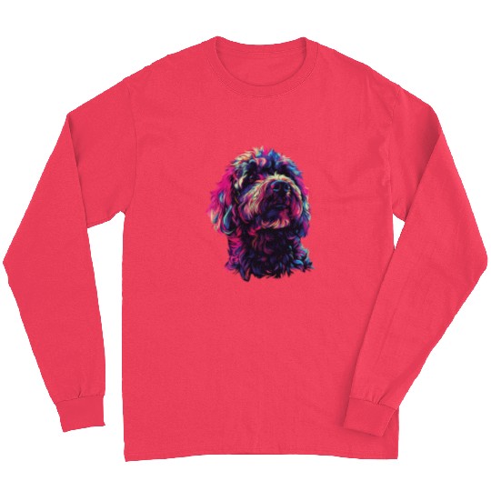 Watercolor Colorful Labradoodle Long Sleeves