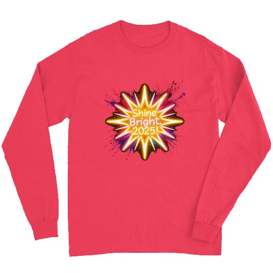 A large starburst glowing in neon light with 2025 Long Sleeves