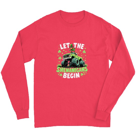 St Patricks Day Monster Truck Shenanigans Long Sleeves