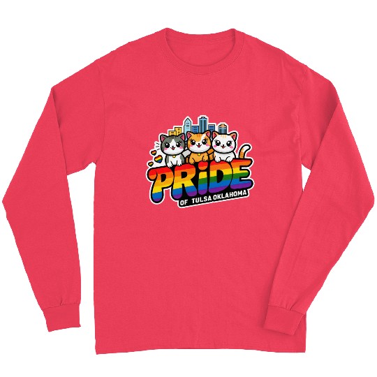 Pride of Tulsa City Oklahoma USA Rainbow Flag Long Sleeves