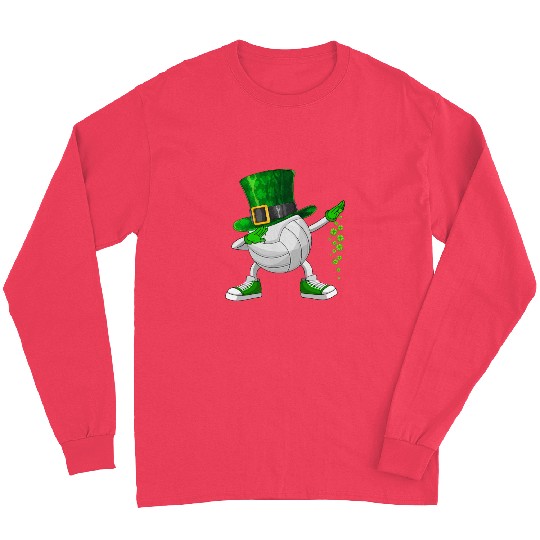 Funny Dabbing Shamrock Volleyball St Patrick's Day Long Sleeves