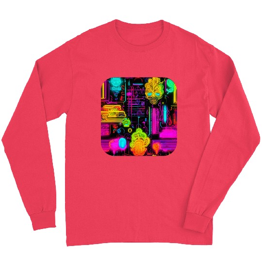 Neon UV Style Vintage 80s Retro Long Sleeves