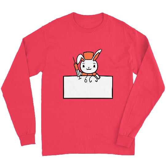 Rabbit Doctor Syringe Nurse Hospital Helping Heal Long Sleeves
