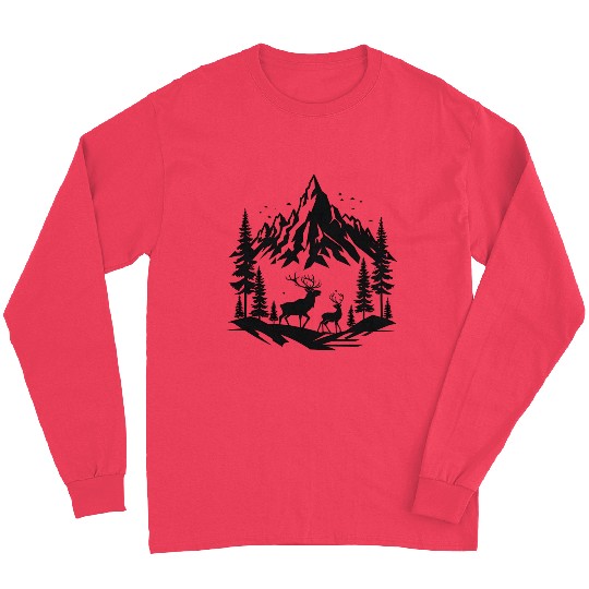 Reindeer and Mountains Long Sleeves