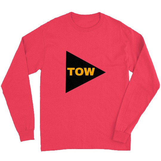 Tow arrow triangle black yellow towing racecar Long Sleeves