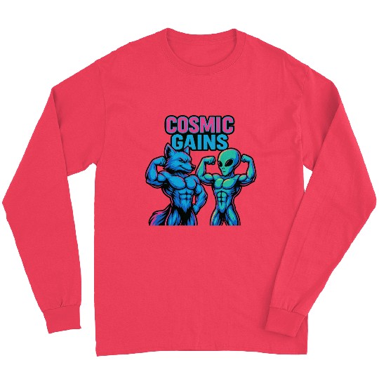 Cosmic Gains – Alien & Fox Gym Power Long Sleeves