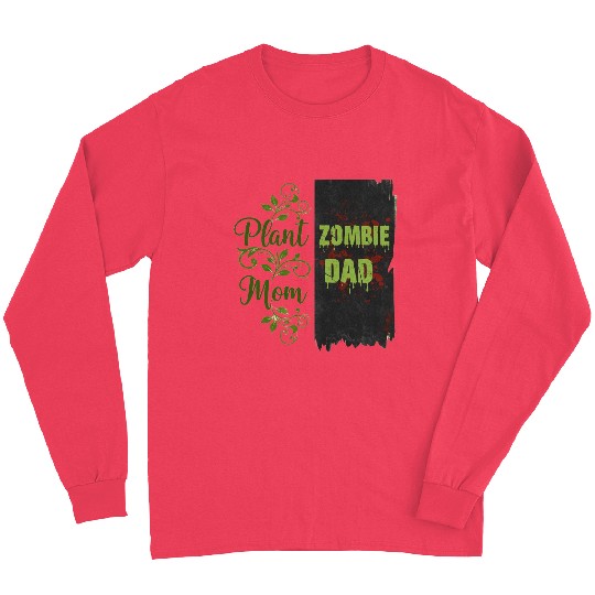 Plant Mom Zombie Dad Couple Design Long Sleeves
