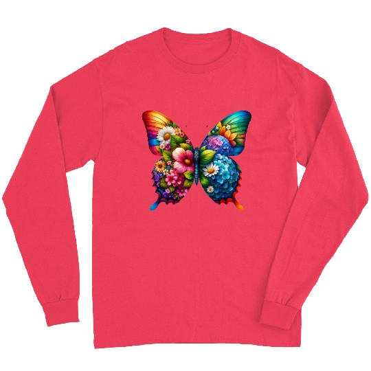 Colorful Butterfly Nature Inspired Summer Vibes Long Sleeves