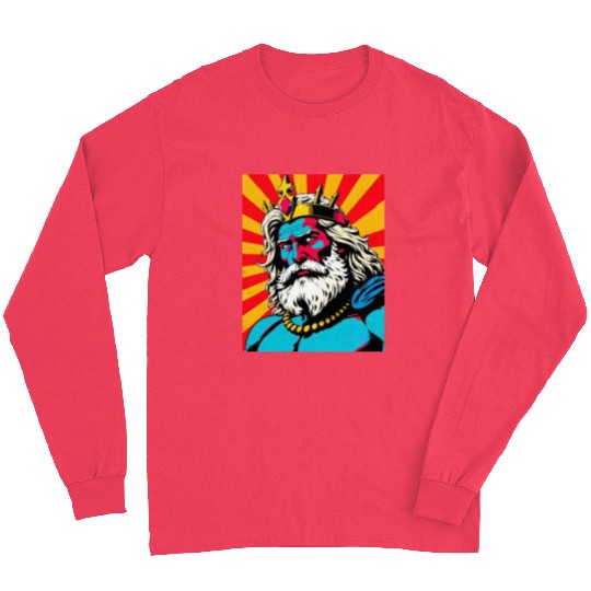 Bold Pop Art Zeus – Colorful Greek God Illustratio Long Sleeves