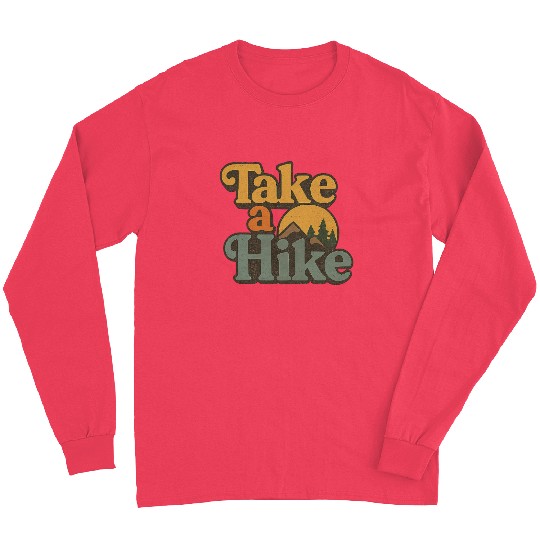 Take A Hike Retro Mountain Long Sleeves