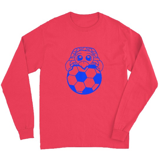 Turtle soccer ball play club fan hobby game fun Long Sleeves